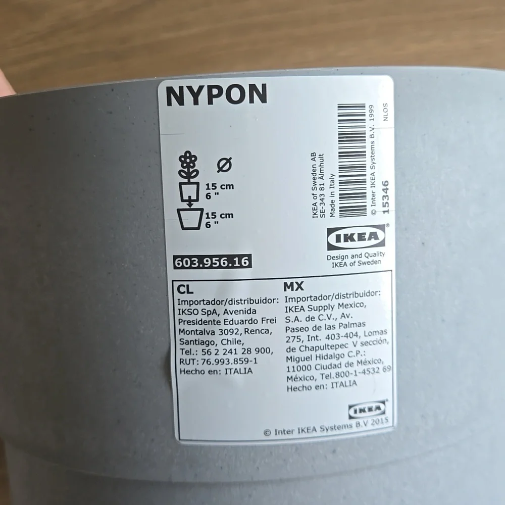 IKEA NYPON Gray Plant Pot